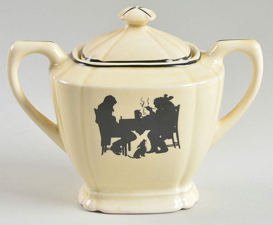 Silhouette Sugar Bowl & Lid by Crooksville-1