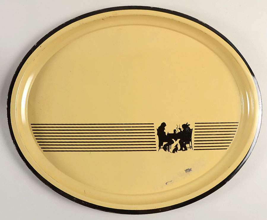 Silhouette 17" Oval Metal Tray by Crooksville-1