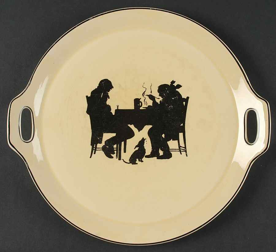 Silhouette Handled Cake Plate by Crooksville-1