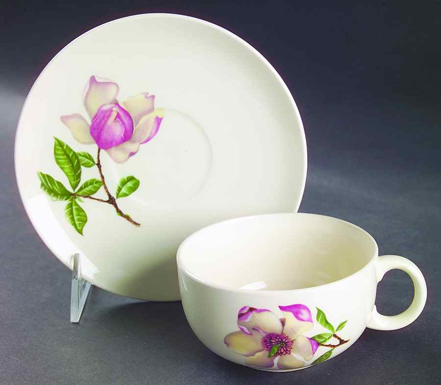 Southern Bell Flat Cup & Saucer Set by Crooksville-1