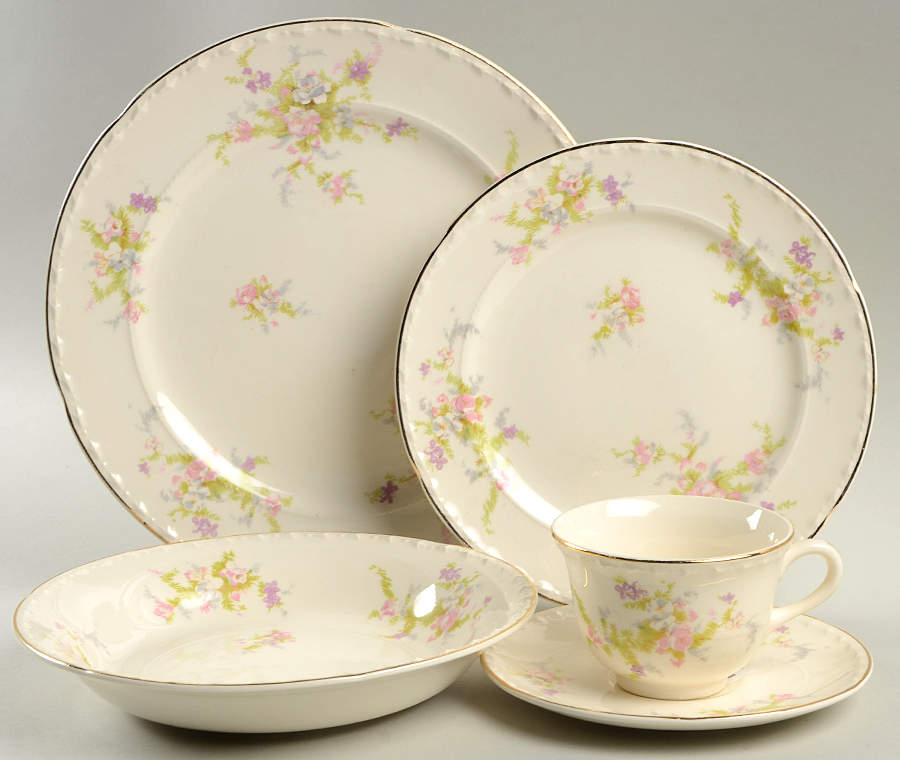 Spring Blossom 5 Piece Place Setting by Crooksville-1