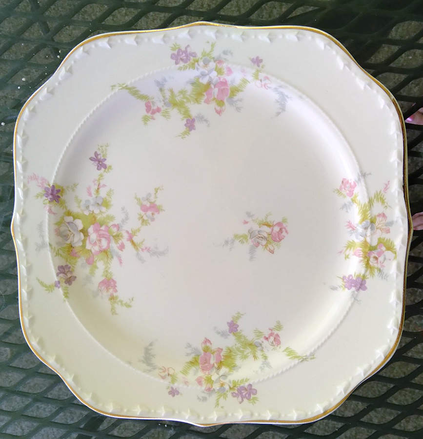 Spring Blossom Square Salad Plate by Crooksville-1
