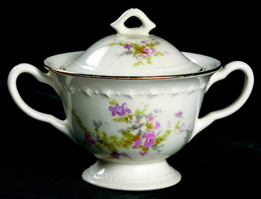 Spring Blossom Sugar Bowl & Lid by Crooksville-1