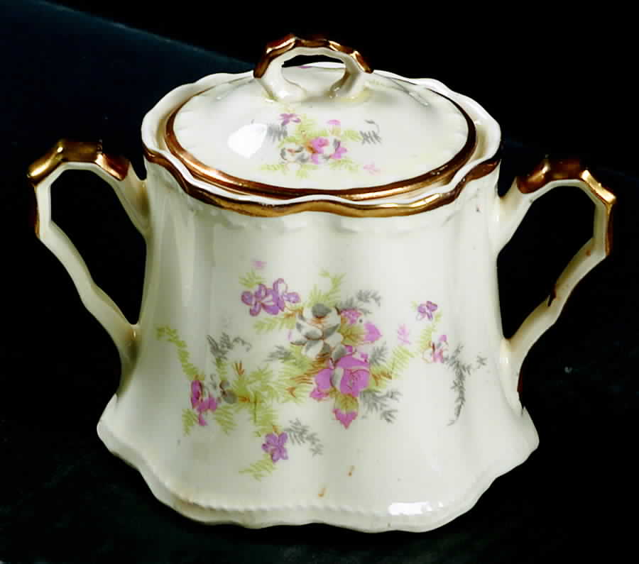 Spring Blossom Sugar Bowl & Lid by Crooksville-1