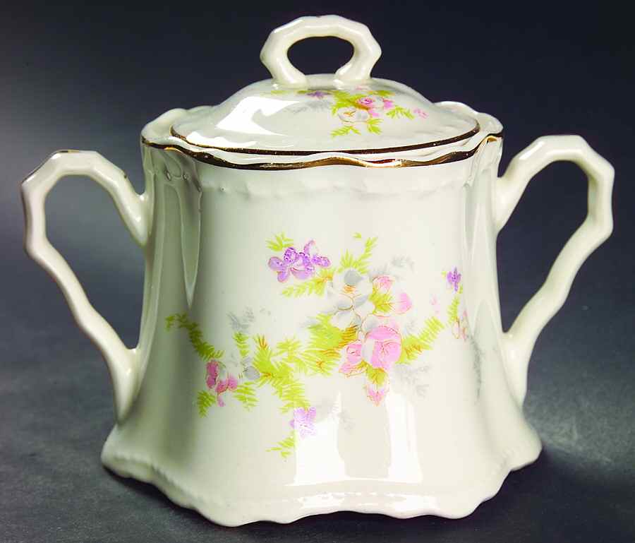 Spring Blossom Sugar Bowl & Lid by Crooksville-1