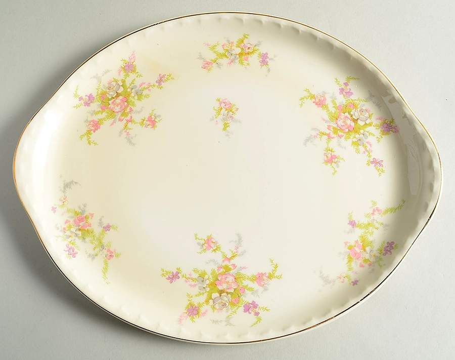 Spring Blossom 13" Oval Serving Platter by Crooksville-1