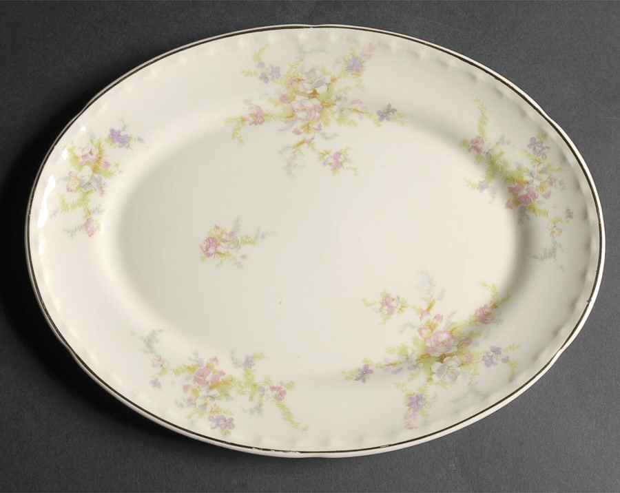 Spring Blossom 11" Oval Serving Platter by Crooksville-1