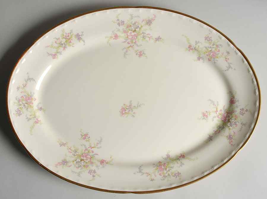 Spring Blossom 15" Oval Serving Platter by Crooksville-1