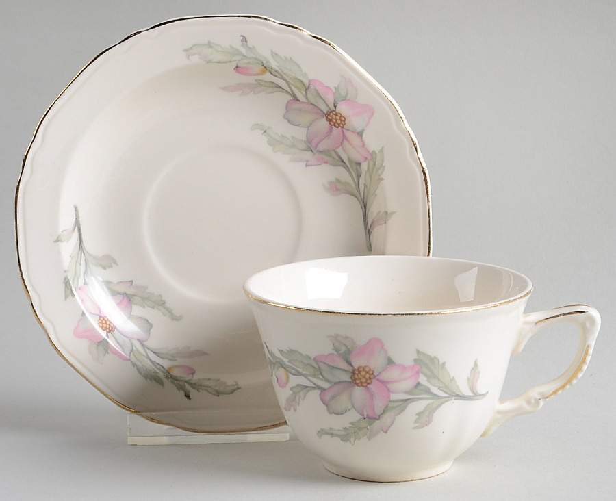 CRP11 Flat Cup & Saucer Set by Crown Potteries-1