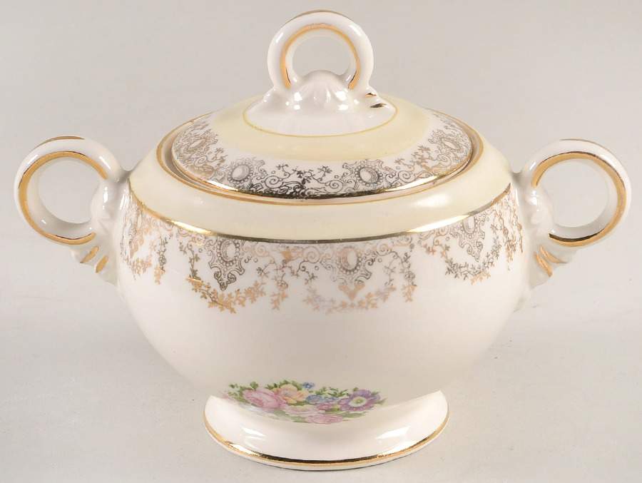 CRP17 Sugar Bowl & Lid by Crown Potteries-1