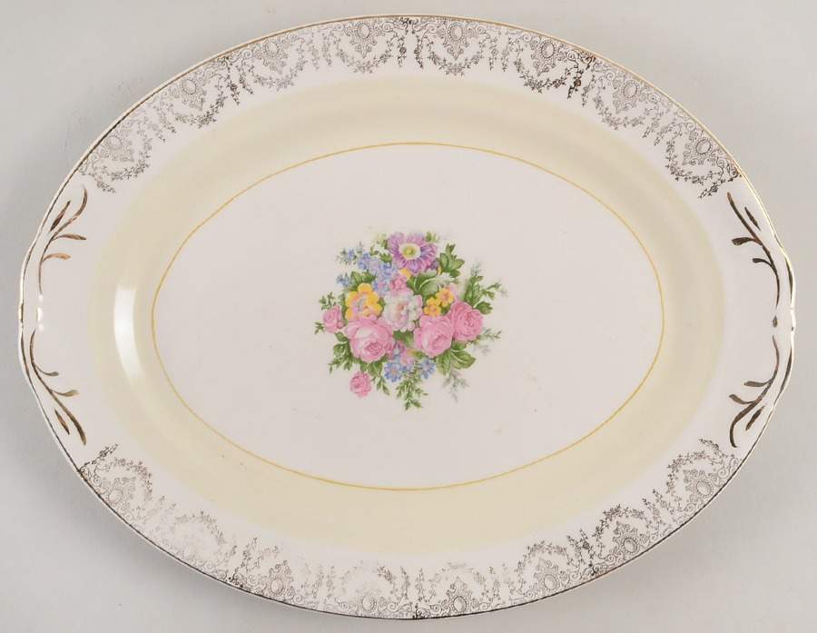 CRP17 13" Oval Serving Platter by Crown Potteries-1