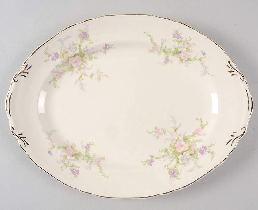 9107 11" Oval Serving Platter by Crown Potteries-1