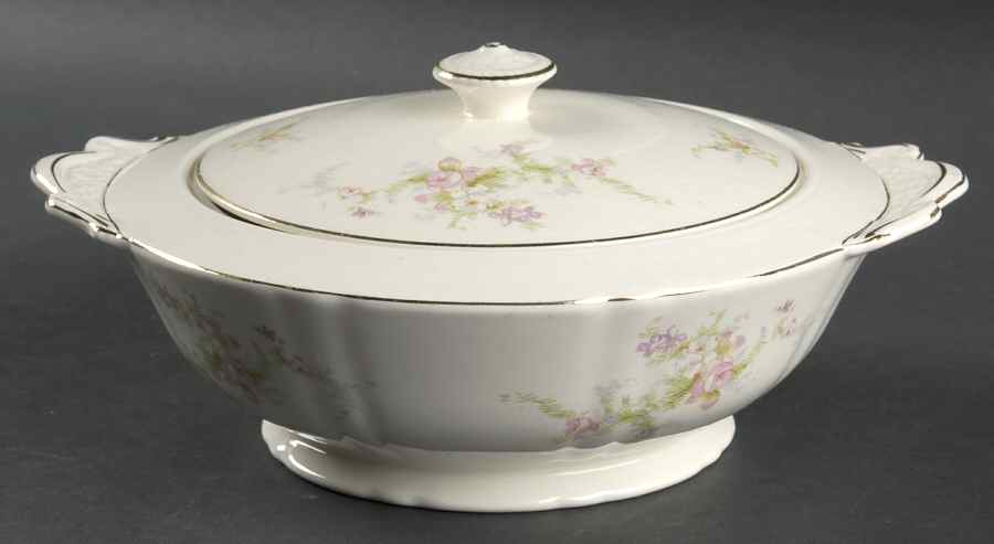 9107 Round Covered Vegetable by Crown Potteries-1