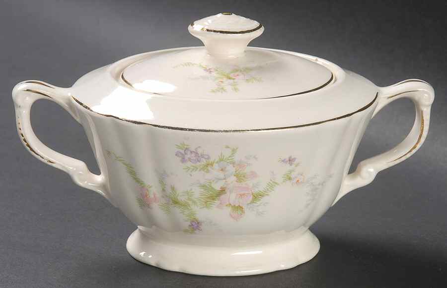 9107 Sugar Bowl & Lid by Crown Potteries-1