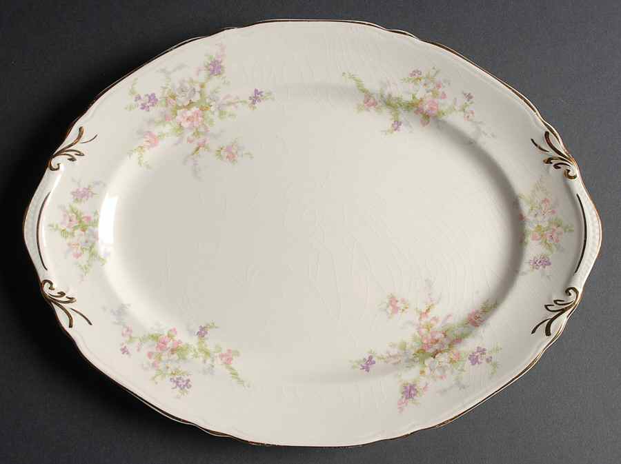 9107 13" Oval Serving Platter by Crown Potteries-1