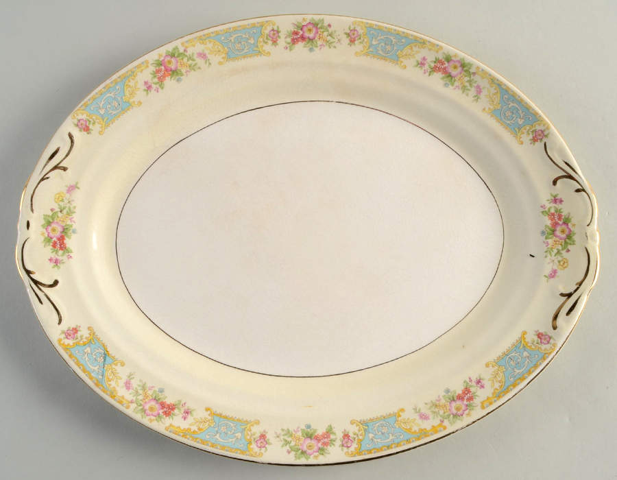 CRP4 13" Oval Serving Platter by Crown Potteries-1