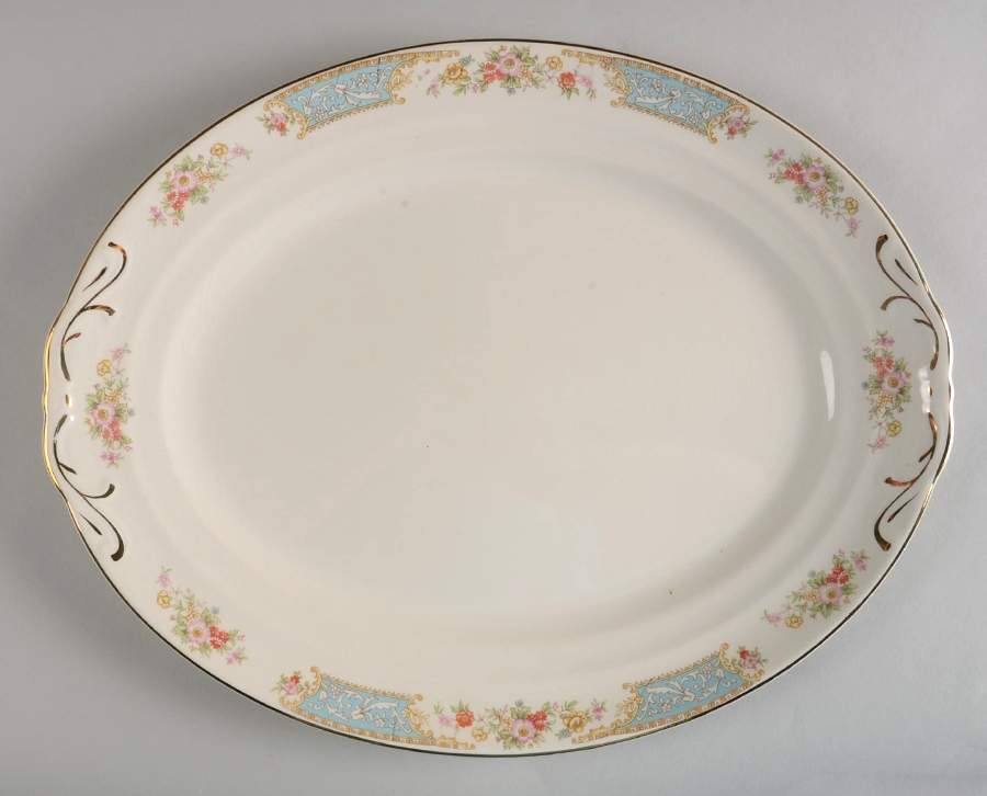 CRP4 14" Oval Serving Platter by Crown Potteries-1