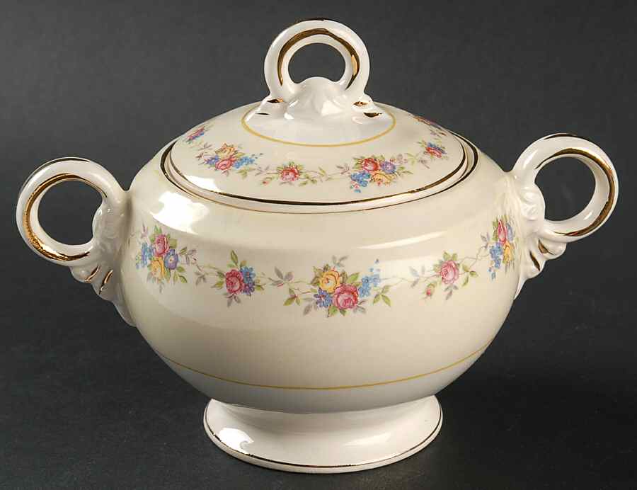 CRP7 Sugar Bowl & Lid by Crown Potteries-1