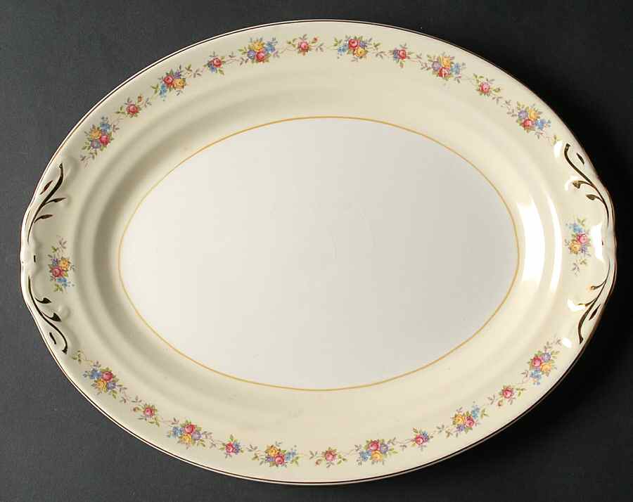 CRP7 13" Oval Serving Platter by Crown Potteries-1