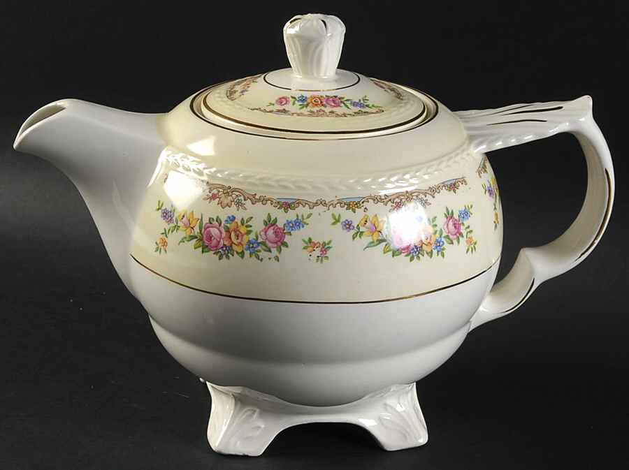 Garland Teapot & Lid by Crown Potteries-1