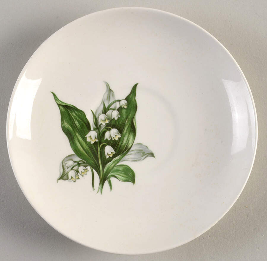 Lily of The Valley Saucer for Flat Cup by Crown Potteries-1