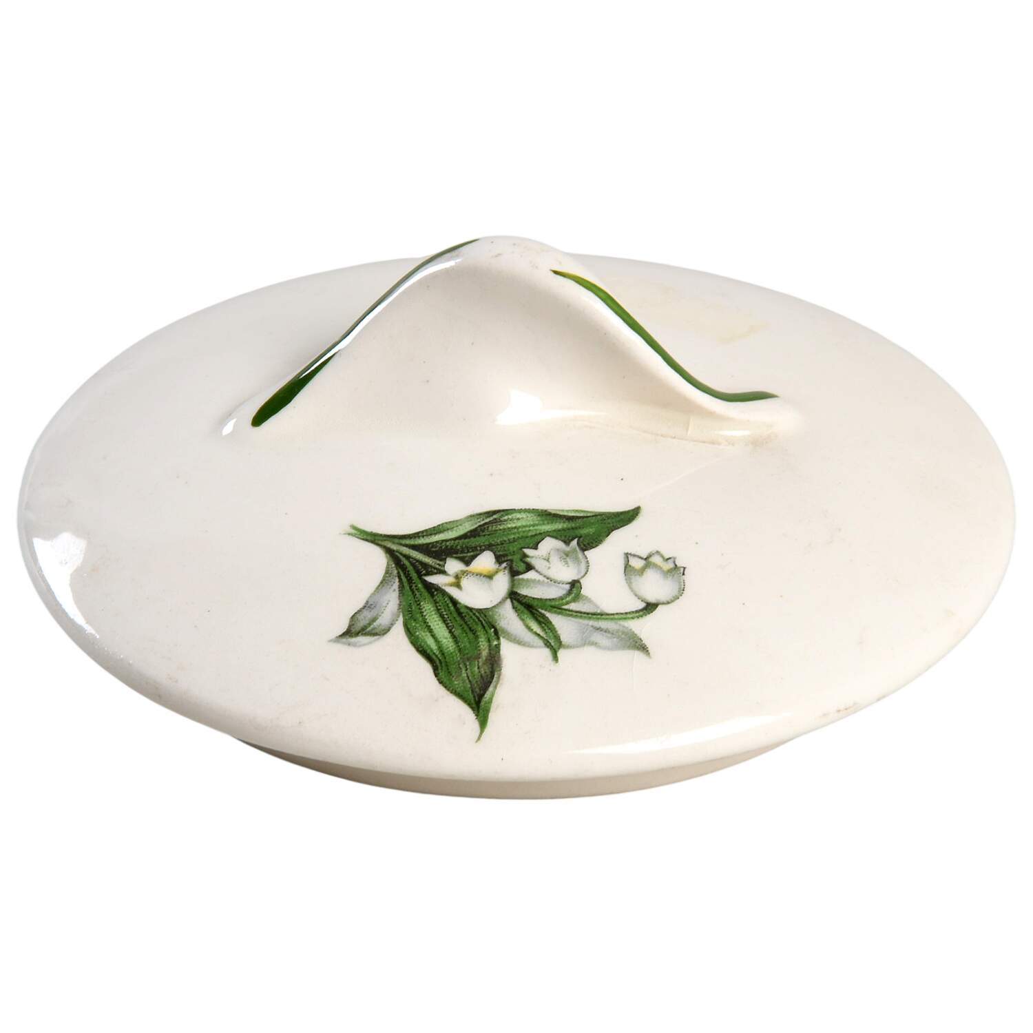 Lily of The Valley Lid for Sugar Bowl by Crown Potteries-1