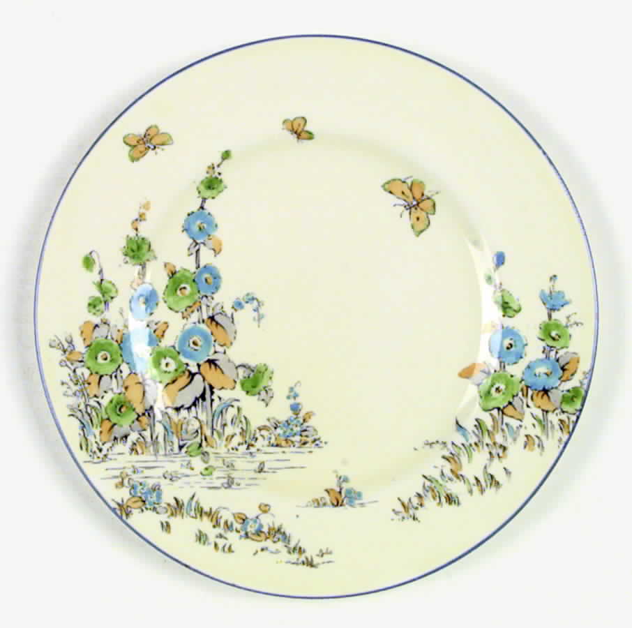 Hollyhock Salad Plate by Crown Staffordshire-1