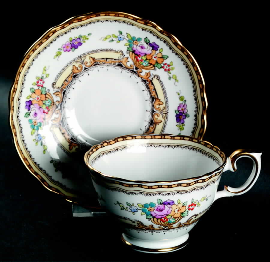 A15304 Footed Cup & Saucer Set by Crown Staffordshire-1