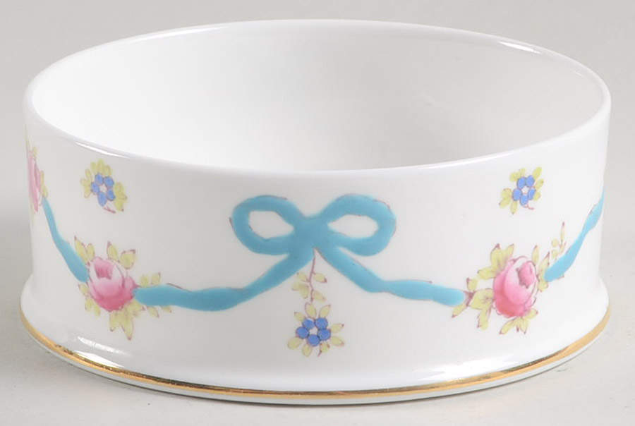 Blue Bow 4" Round Box No Lid by Crown Staffordshire-1