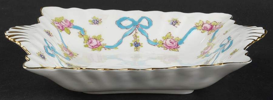 Blue Bow Bon Bon by Crown Staffordshire-1