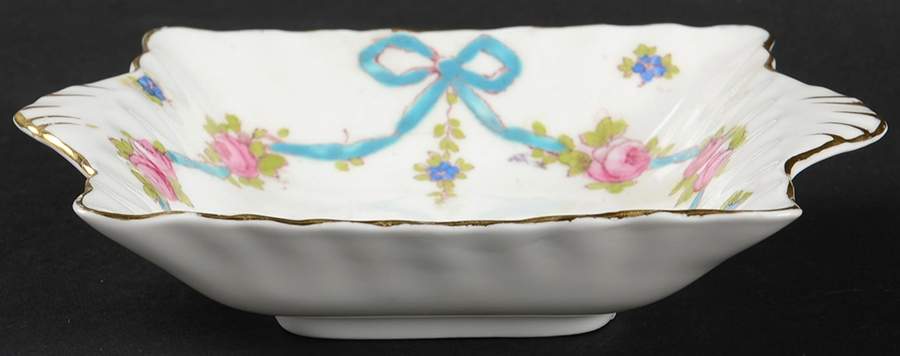 Blue Bow Small Bon Bon by Crown Staffordshire-1