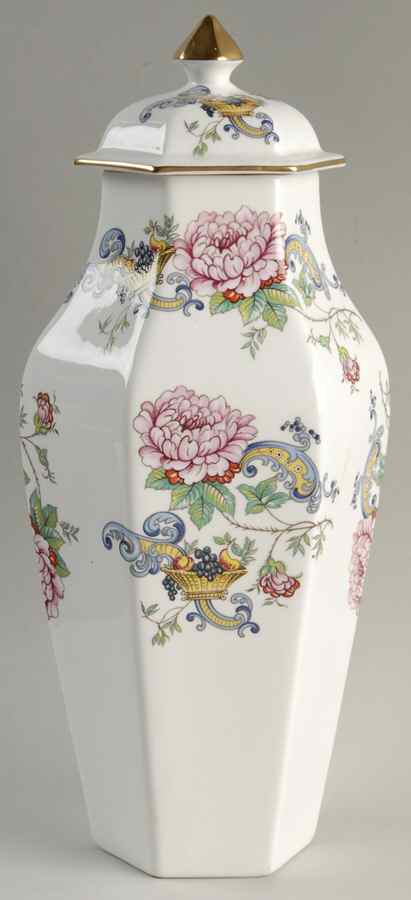 Chelsea Manor Hexagonal Vase with Lid by Crown Staffordshire-1