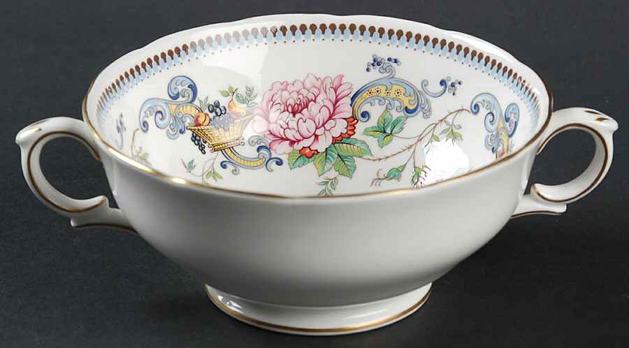 Chelsea Manor Footed Cream Soup Bowl by Crown Staffordshire-1