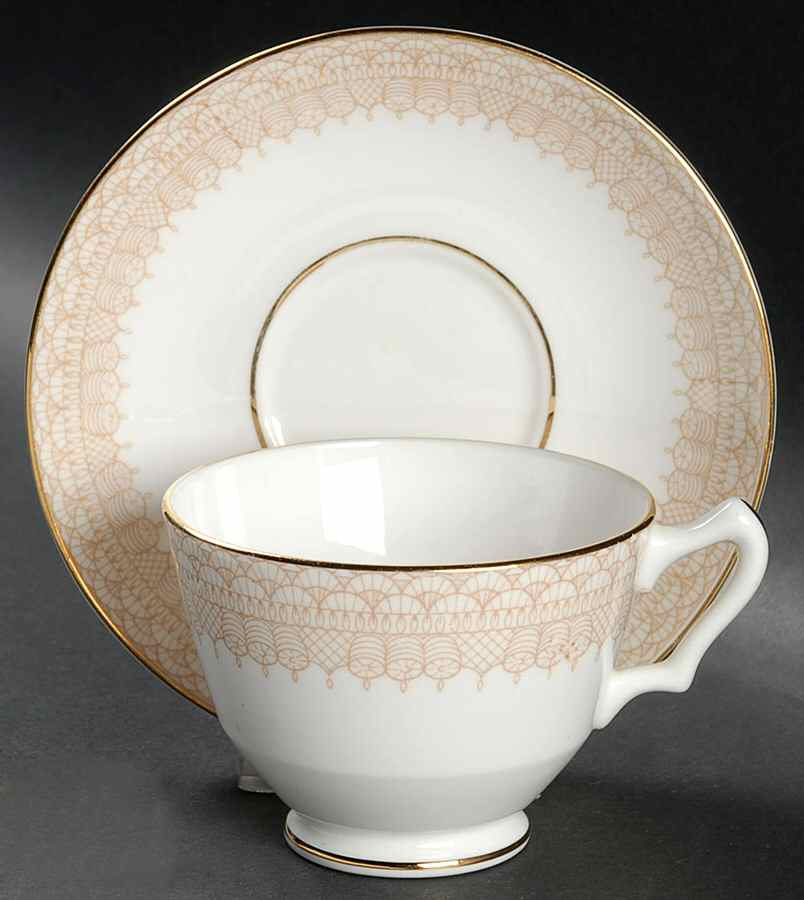Classic Footed Cup & Saucer Set by Crown Staffordshire-1
