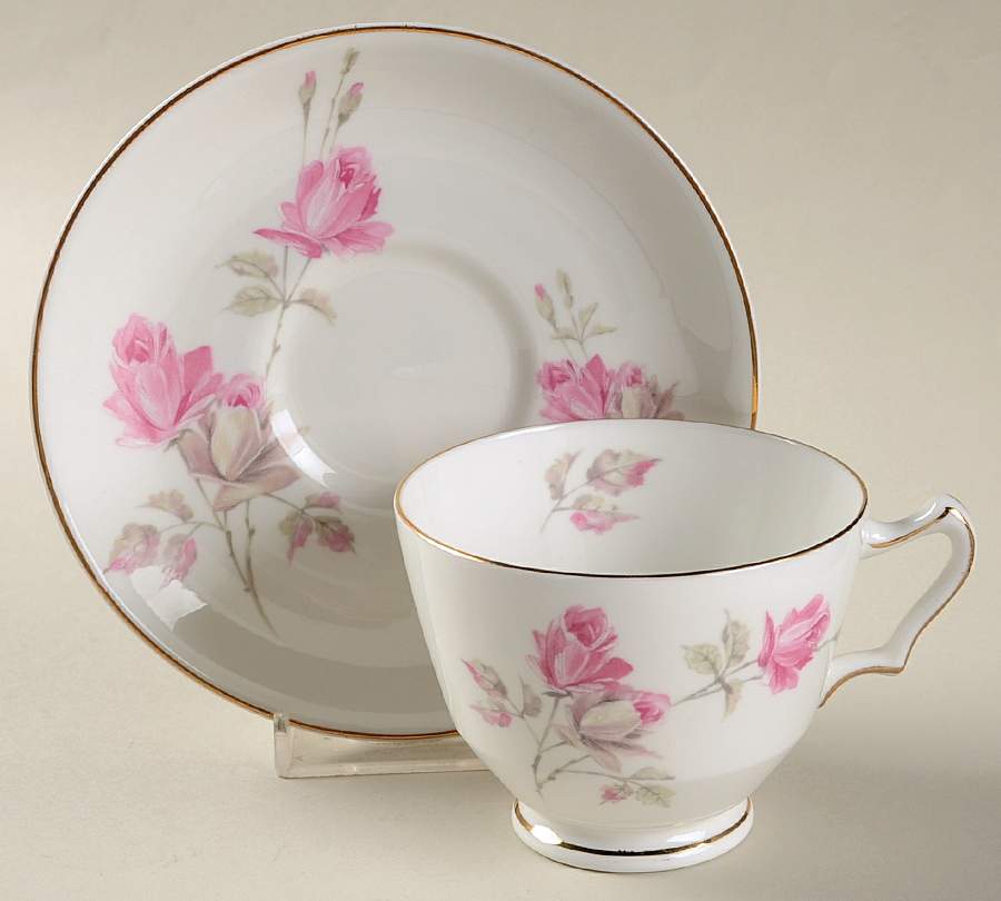 CRS16 Footed Cup & Saucer Set by Crown Staffordshire-1