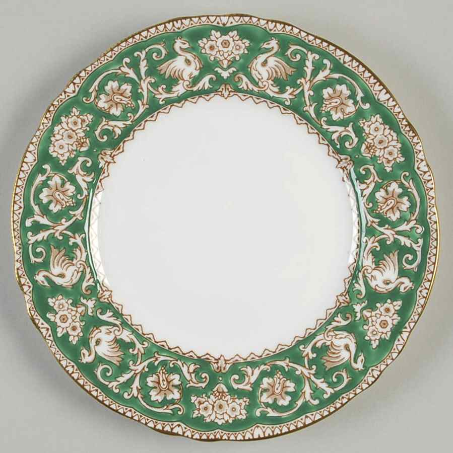 Ellesmere Green Luncheon Plate by Crown Staffordshire-1
