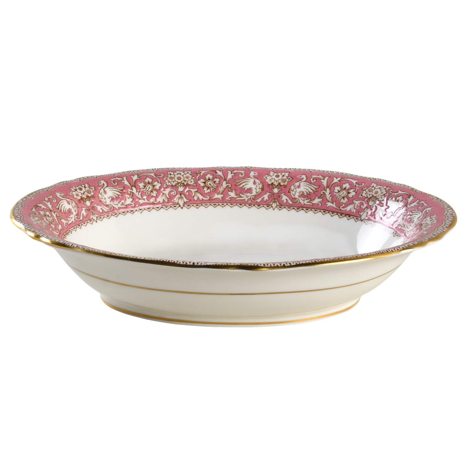 Ellesmere Pink 10" Oval Vegetable Bowl by Crown Staffordshire-1