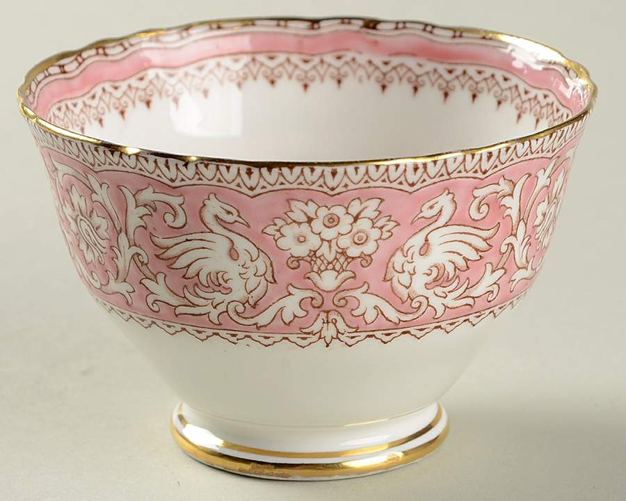 Ellesmere Pink Open Sugar Bowl by Crown Staffordshire-1