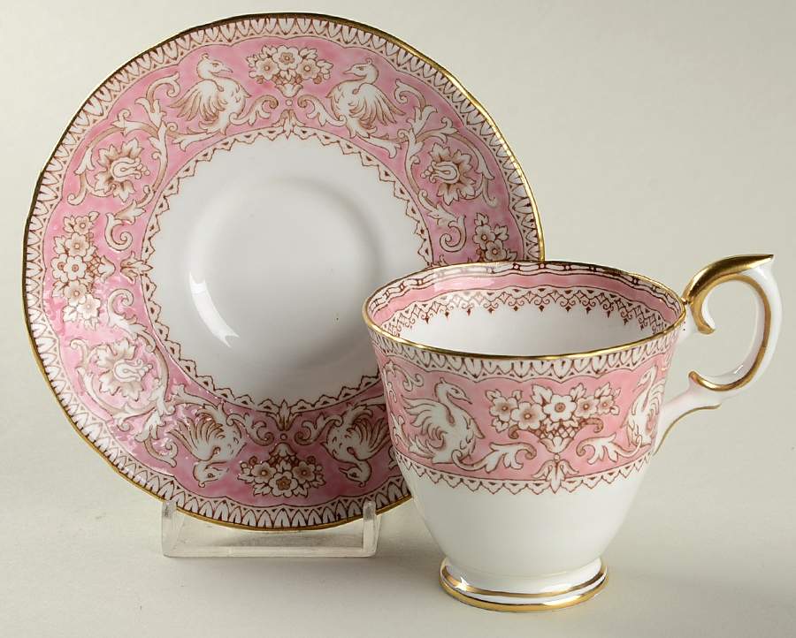 Ellesmere Pink Footed Demitasse Cup & Saucer Set by Crown Staffordshire-1
