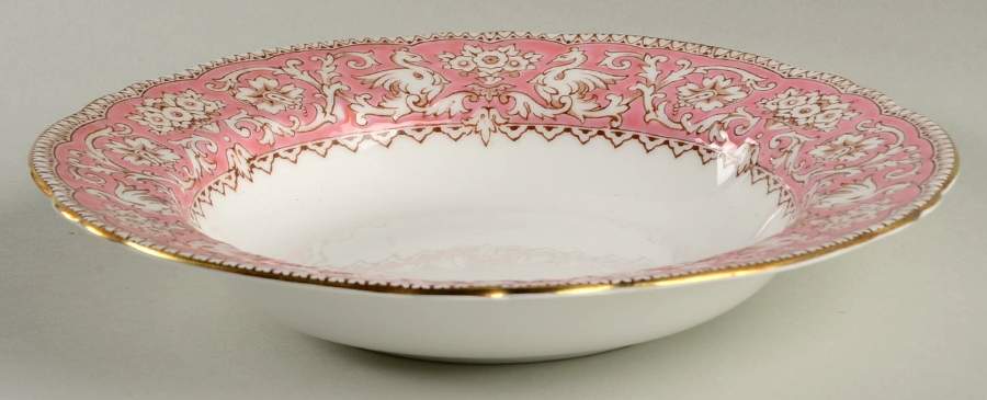 Ellesmere Pink Rim Soup Bowl by Crown Staffordshire-1