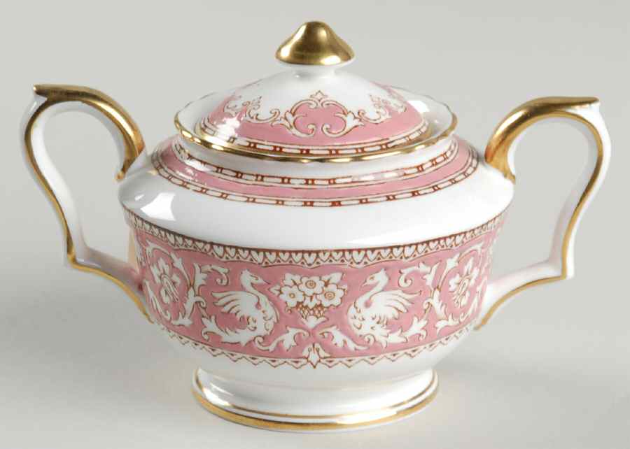 Ellesmere Pink Sugar Bowl & Lid by Crown Staffordshire-1