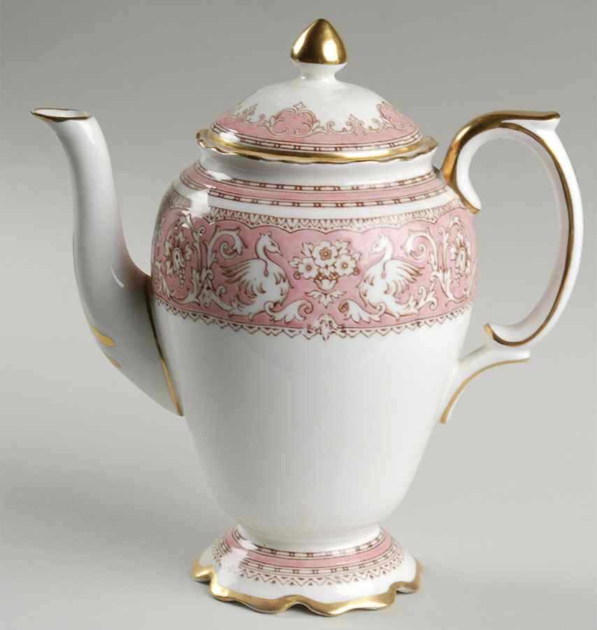 Ellesmere Pink Mini Coffee Pot & Lid by Crown Staffordshire-1