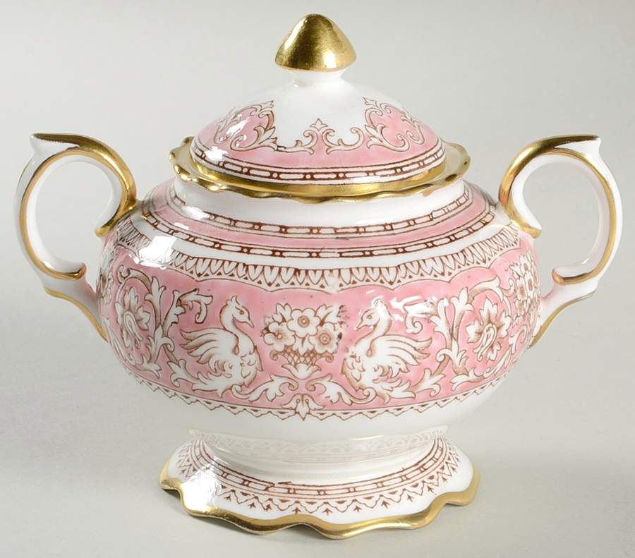 Ellesmere Pink Sugar Bowl & Lid by Crown Staffordshire-1