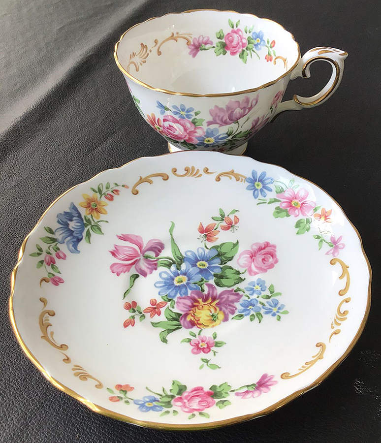 F16166 Footed Cup & Saucer Set by Crown Staffordshire-1