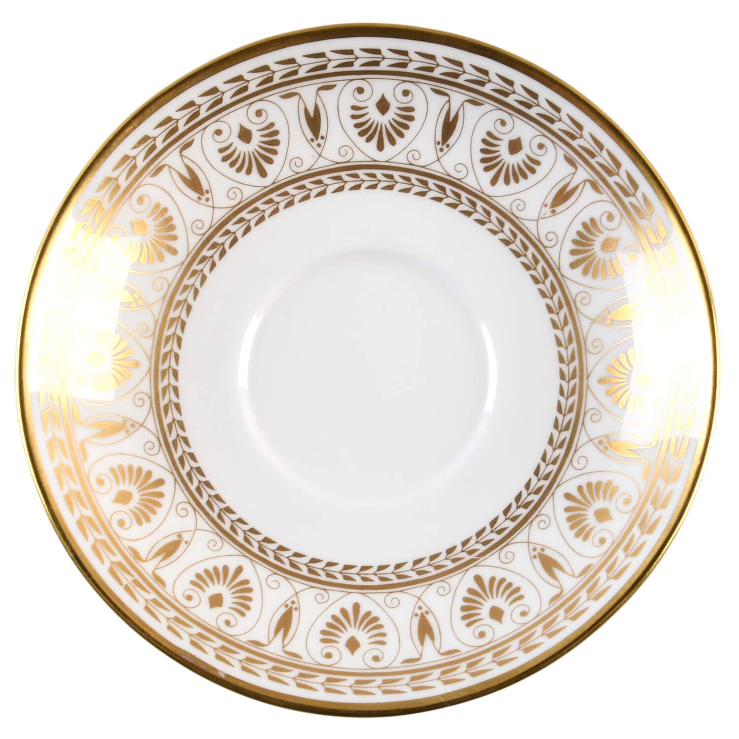 Gold Victoria Saucer by Crown Staffordshire-1