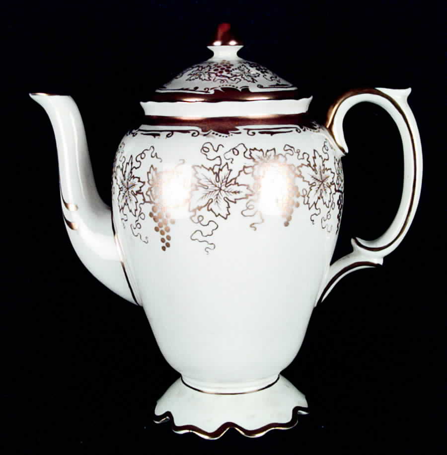 Gold Vine Coffee Pot & Lid by Crown Staffordshire-1