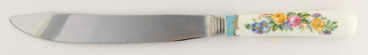 Lyric Tunis Blue (Embossed Line Rim) Large Dinner Knife by Crown Staffordshire-1