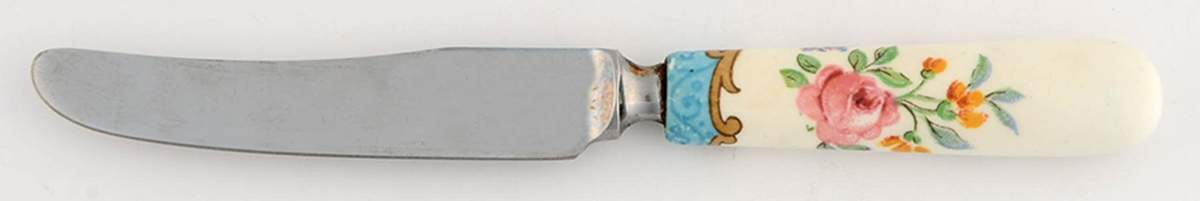 Lyric Tunis Blue (Embossed Line Rim) Flat Handle Butter Spreader by Crown Staffordshire-1