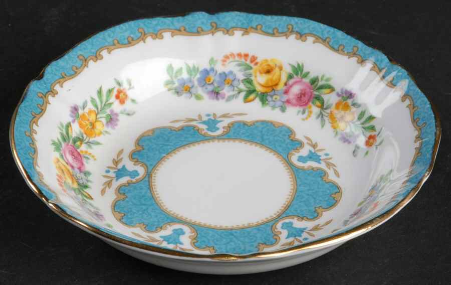 Lyric Tunis Blue (Embossed Line Rim) Fruit/Dessert (Sauce) Bowl by Crown Staffordshire-1