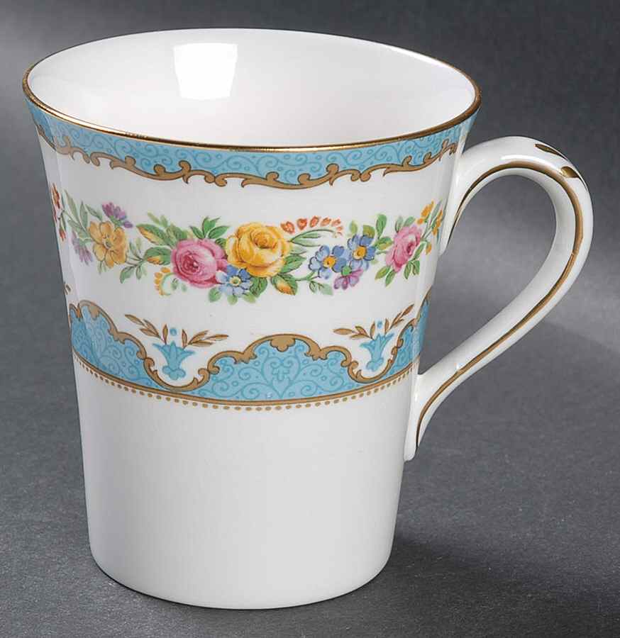 Lyric Tunis Blue (Embossed Line Rim) Mug by Crown Staffordshire-1